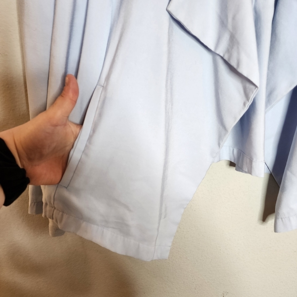 Torrid Light Blue Drape Front Twill Jacket With P… - image 2